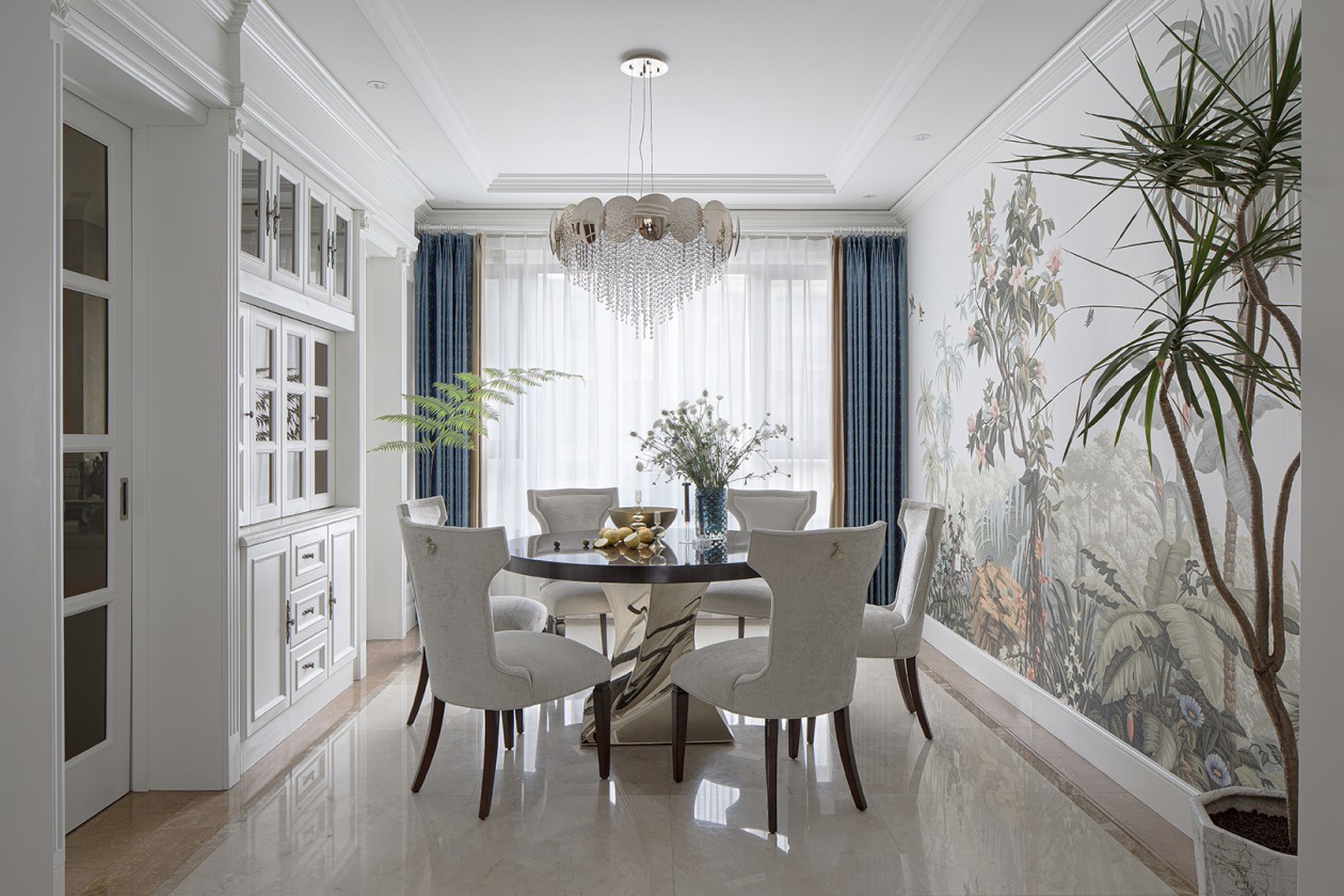 现代轻奢风格家装设计室内装修效果图-餐厅 现代轻奢风格家装设计室内装修效果图-餐厅