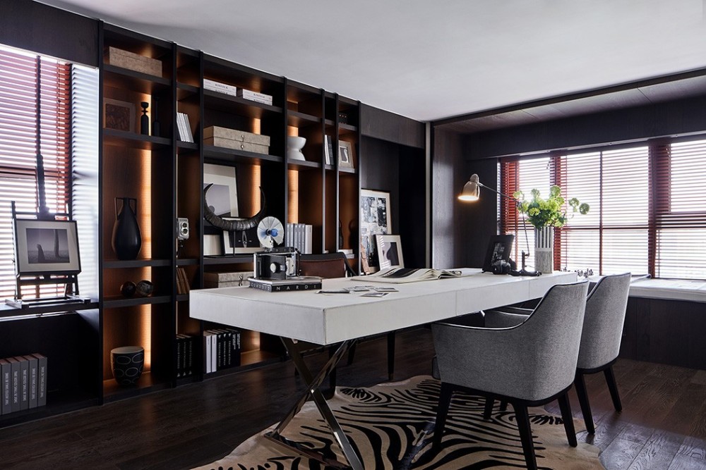 简欧轻奢风格室内家装案例效果图-书房 简欧轻奢风格室内家装案例效果图-书房