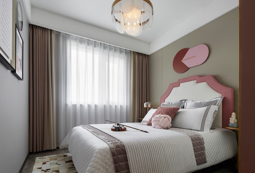 港式现代风格室内家装案例效果图-次卧 港式现代风格室内家装案例效果图-次卧