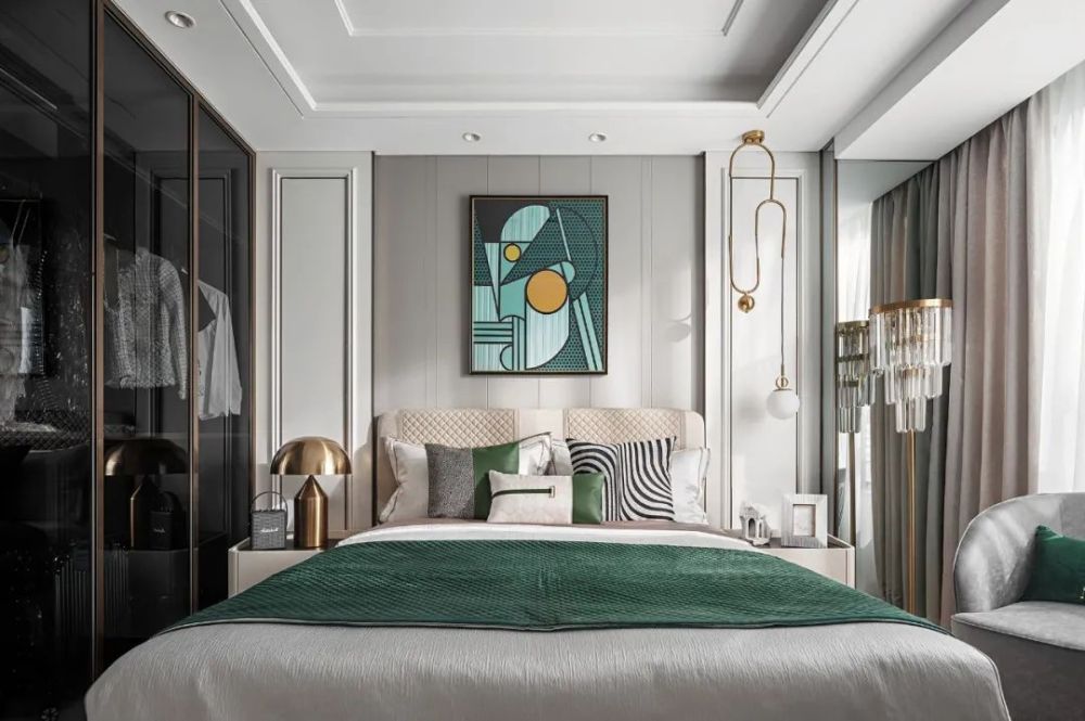 轻奢北欧风格室内家装案例效果图-卧室 轻奢北欧风格室内家装案例效果图-卧室