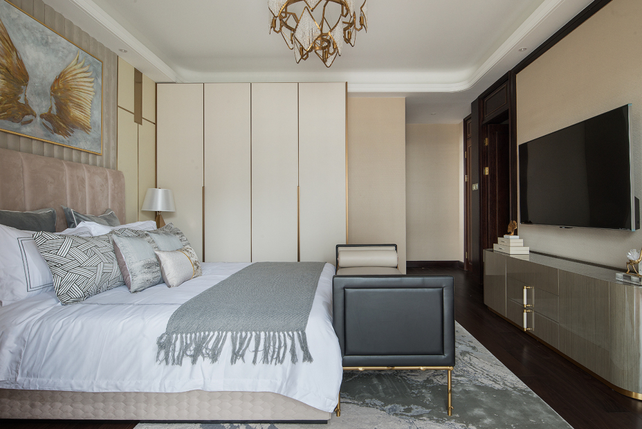 轻奢风格家装设计室内装修效果图-卧室 轻奢风格家装设计室内装修效果图-卧室