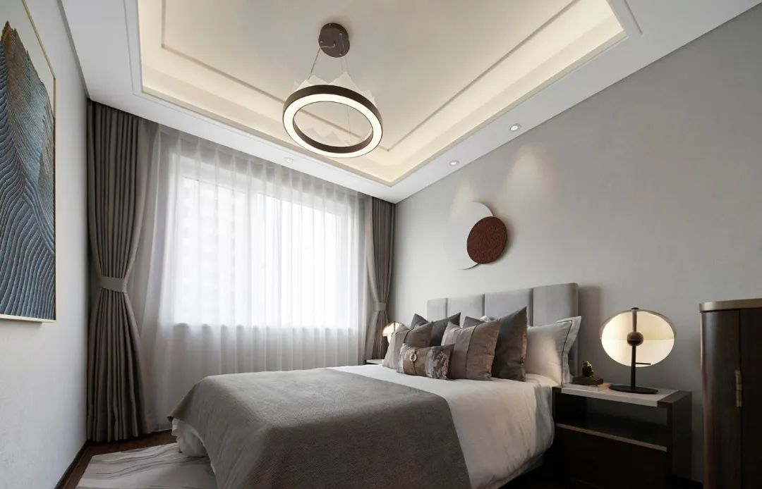 现代新中式风格室内设计家装案例-卧室 现代新中式风格室内设计家装案例-卧室