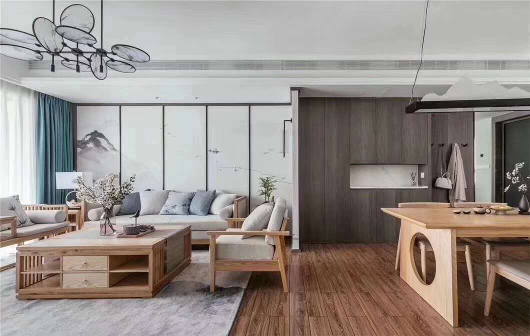 星海岸三居126平米现代简约风格装修案例-客厅 星海岸三居126平米现代简约风格装修案例-客厅