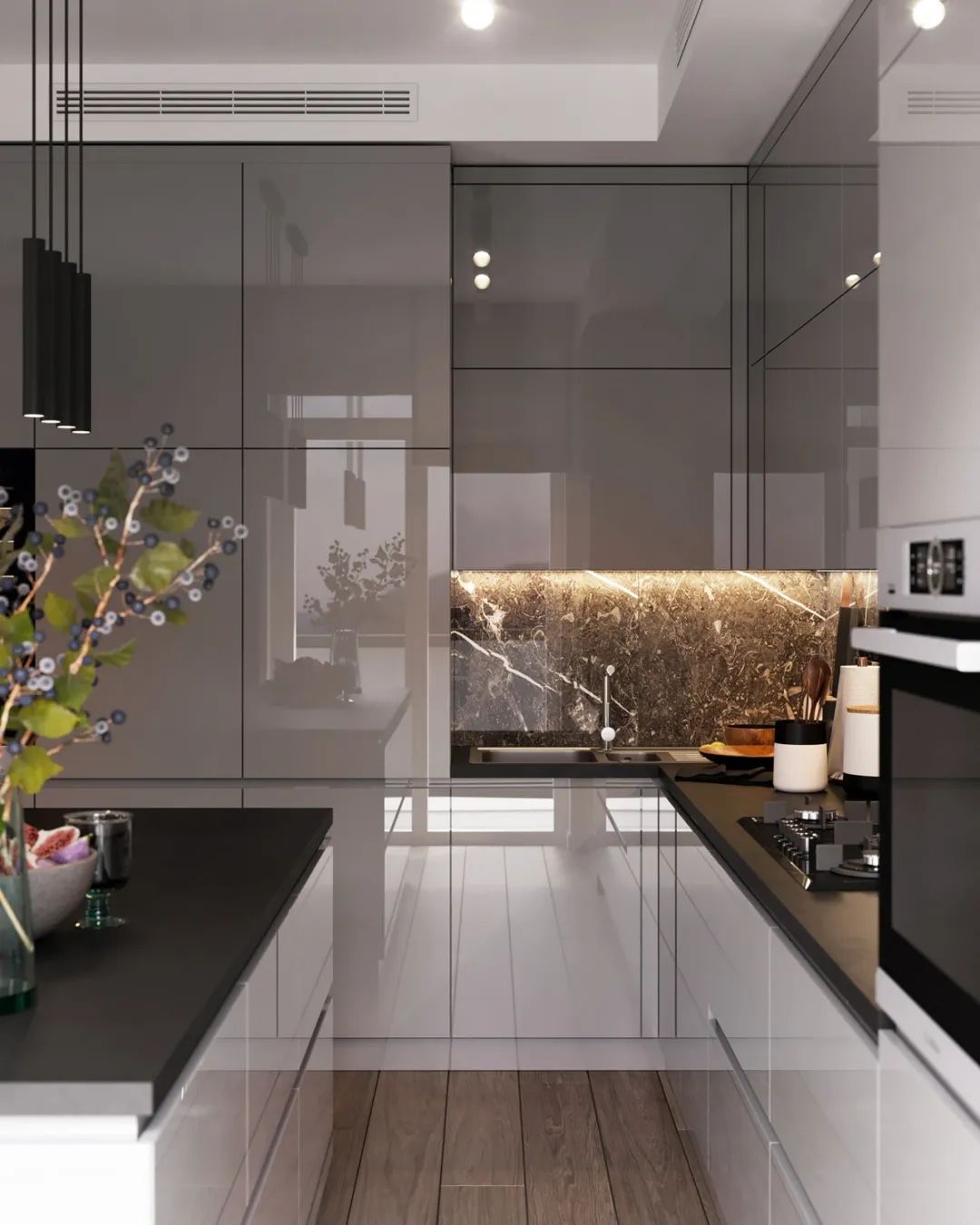 装修案例现代简约风格室内装修效果图-厨房 装修案例现代简约风格室内装修效果图-厨房