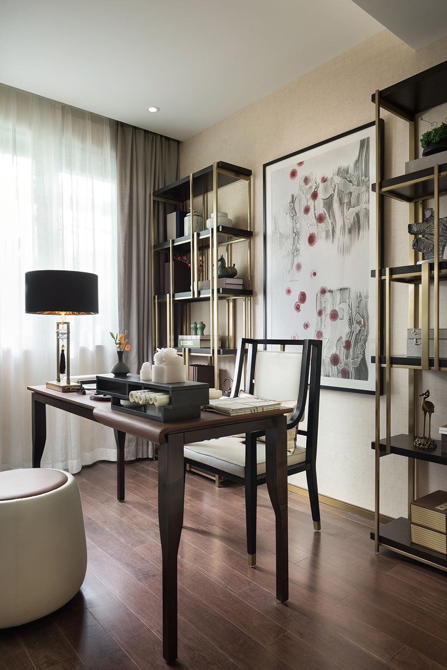 新中式风格家装设计室内装修效果图-书房 新中式风格家装设计室内装修效果图-书房