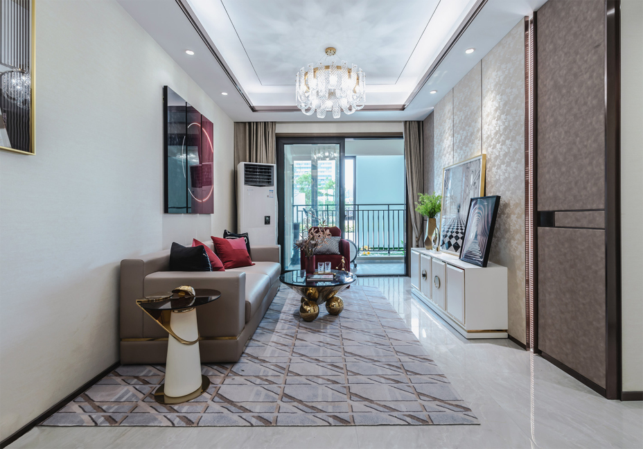 摩登轻奢风格室内家装案例效果图-客厅 摩登轻奢风格室内家装案例效果图-客厅