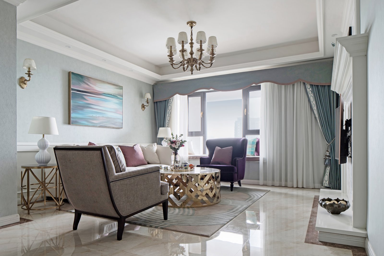 装修案例轻奢风格室内装修效果图-客厅 装修案例轻奢风格室内装修效果图-客厅