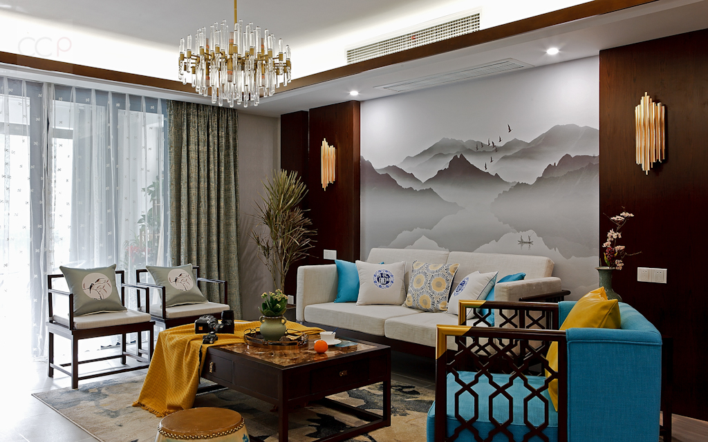 新中式风格室内设计家装案例-客厅 新中式风格室内设计家装案例-客厅