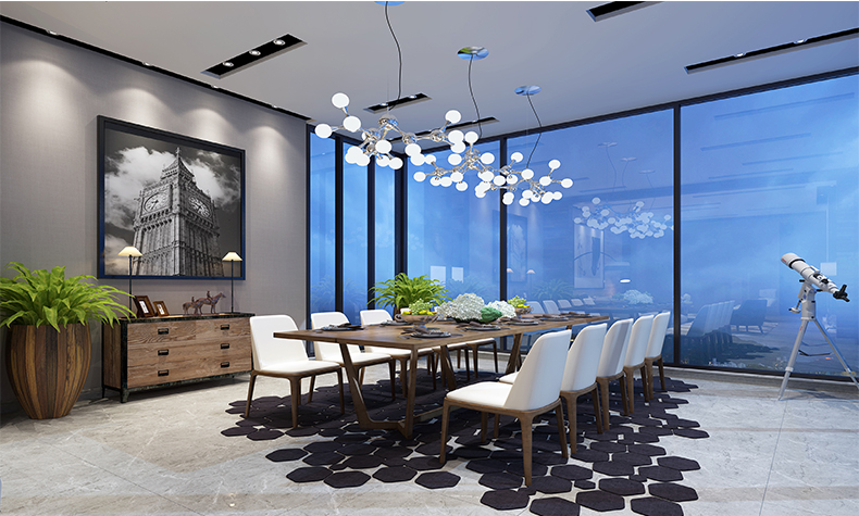 现代简约风格别墅装修设计效果图-泷景花园别墅365平米-别墅餐厅装修设计 现代简约风格别墅装修设计效果图-泷景花园别墅365平米-别墅餐厅装修设计