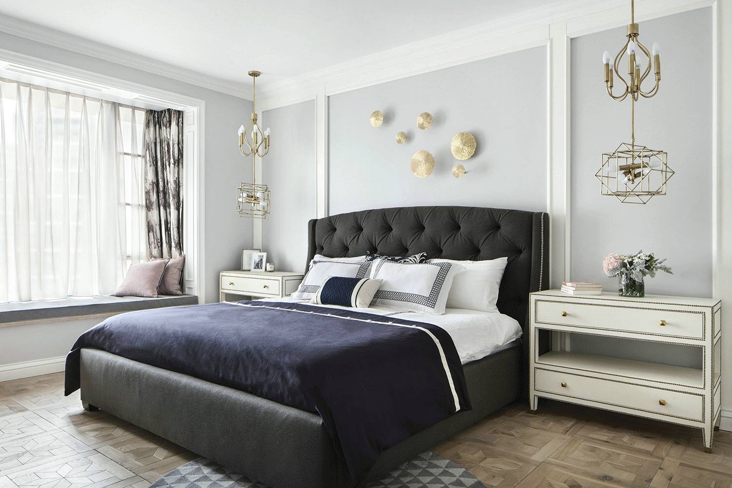 简欧轻奢风格家装设计室内装修效果图-卧室 简欧轻奢风格家装设计室内装修效果图-卧室