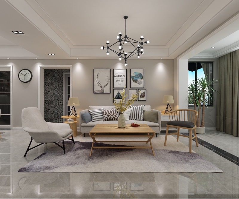 装修公司北欧风格室内装修效果图-客厅