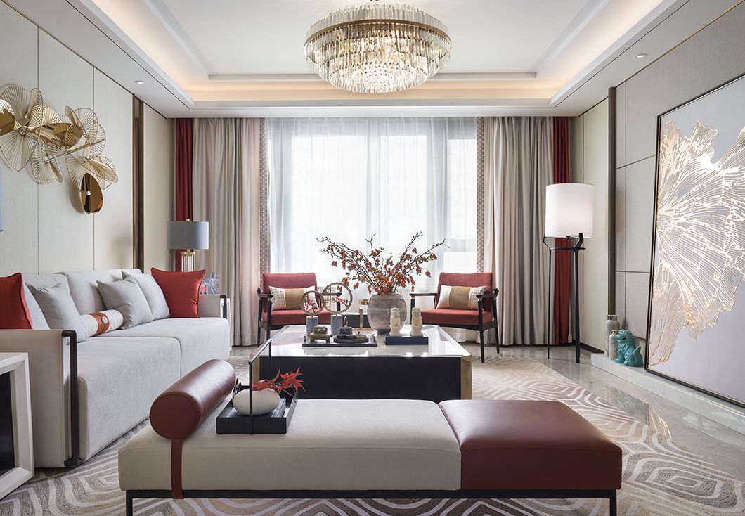 新中式风格家装设计室内装修效果图-客厅 新中式风格家装设计室内装修效果图-客厅