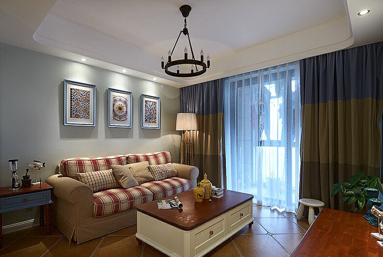 田园风格室内装修效果图-御雅园三居125平米-客厅 田园风格室内装修效果图-御雅园三居125平米-客厅