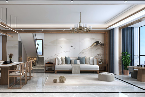 广州201-300平米新中式风格科城山庄室内装修设计案例